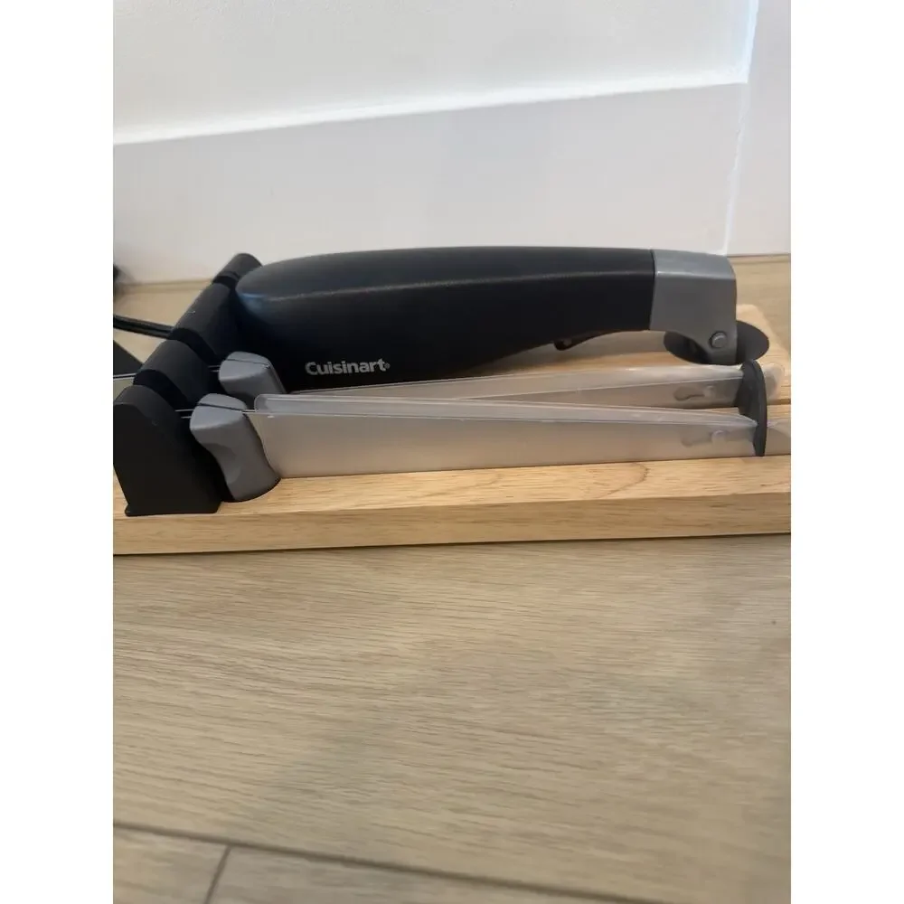 Cuisinart CEK-40 Electric Knife Set w/ Bread & Carving Blades + Wood Block Stand
